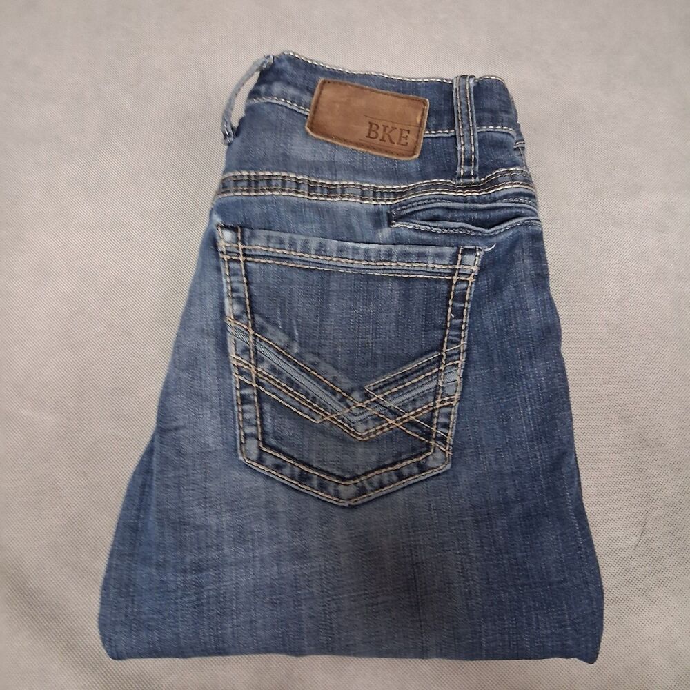 BKE Jake Straight Blue Jeans Men's 30S (30x30) Medium Washed Denim
